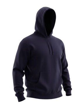 VALLIER Navy Blue Organic Cotton French Terry Hoodie Pullover size xxl